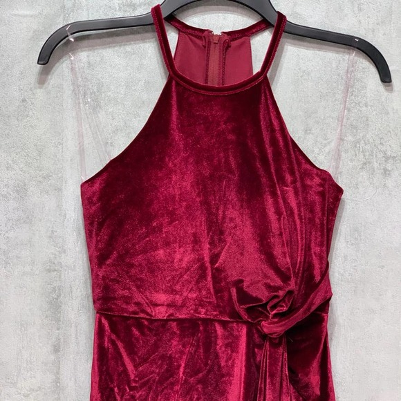 Crystal Doll Wine Burgundy Velvet Juniors' Knot - Picture 3 of 12